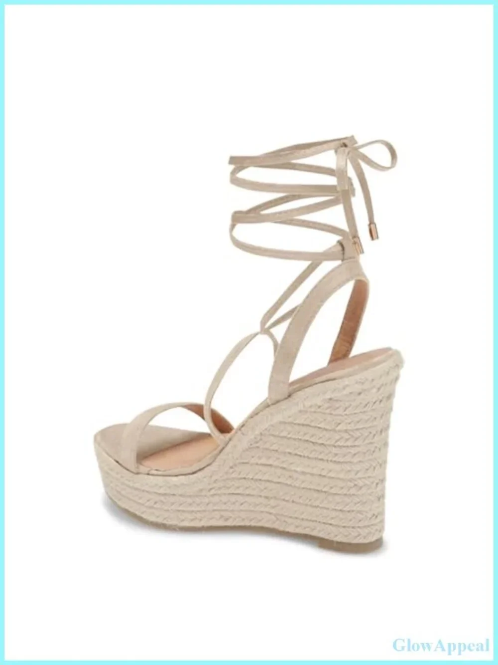 Coutgo Faux Suede Lace Up Platform Espadrille Wedge Sandals Summer Dress